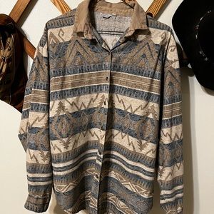 Vintage 90s Kid’s Patterned Collared Shirt
